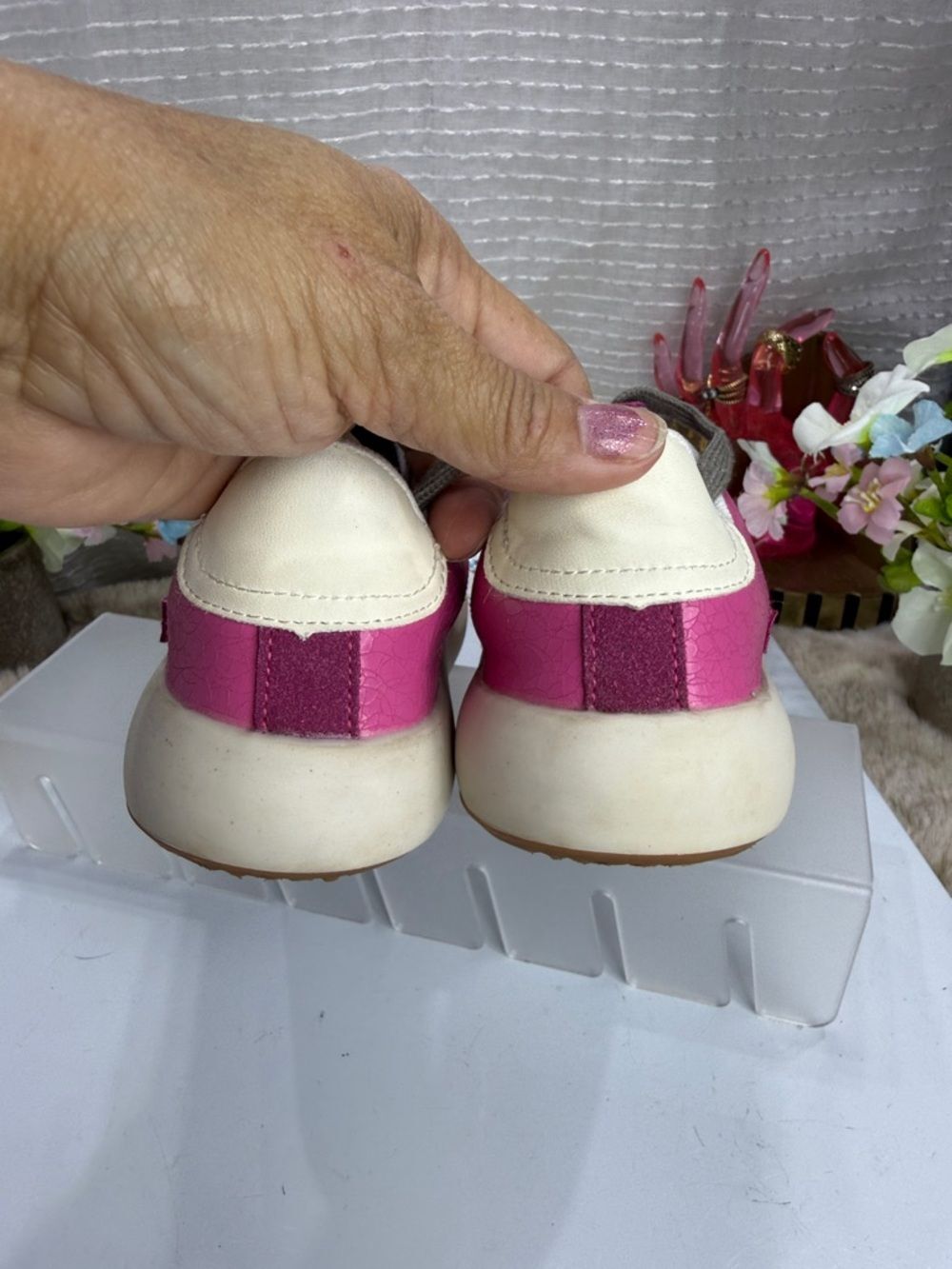 (T5) Glitter sneakers for girls, lightweight & non slip, 34EU/4US litle girls - Picture 9 of 14